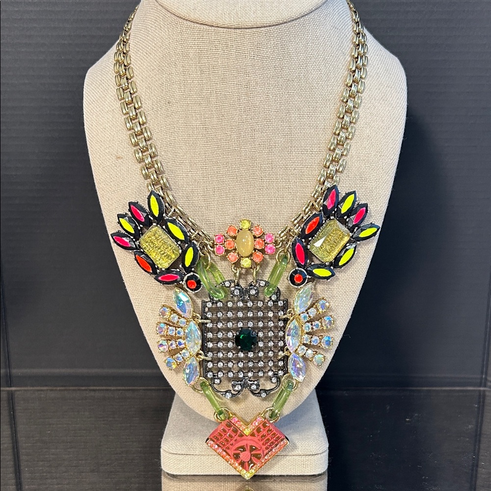 Lulu Frost Multicolor Statement Crystal Bib Necklace